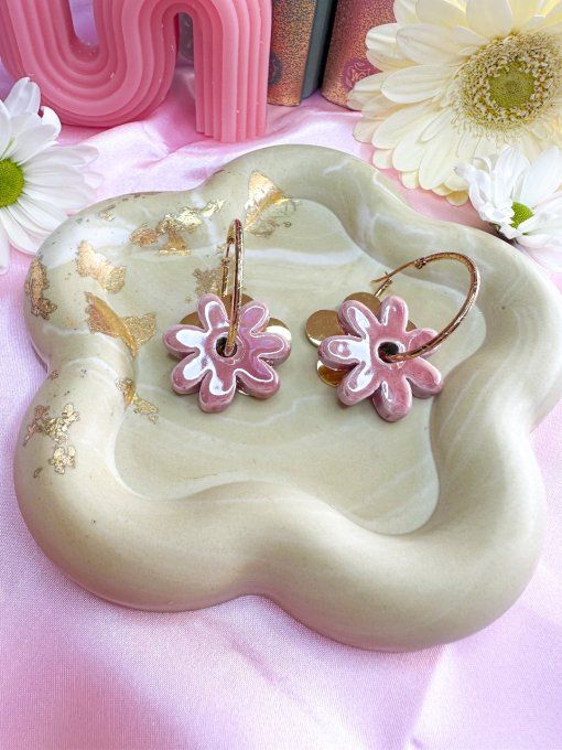Boucles Daisy céramique 