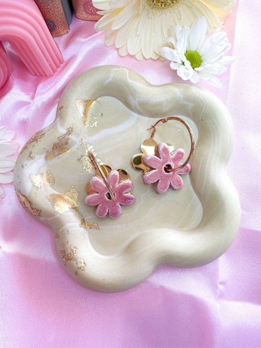 Boucles Daisy céramique 