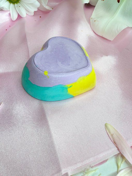Cœur - turquoise & jaune