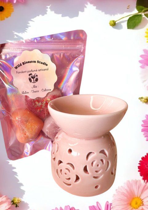 PACK Brûle parfums ROSE & 3 fondants  