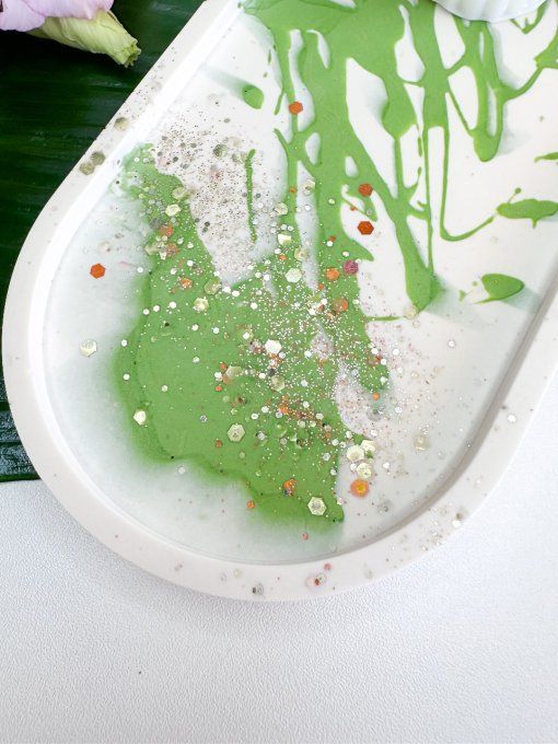 Milo - artistique vert & paillettes 