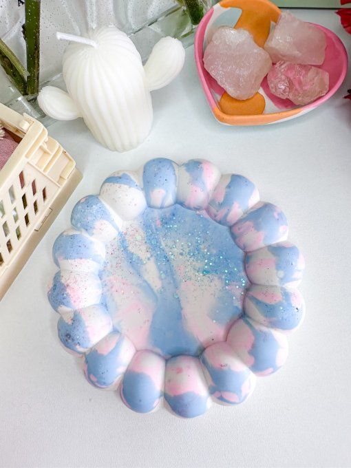 Daysie - bleu&rose pastel / paillettes 