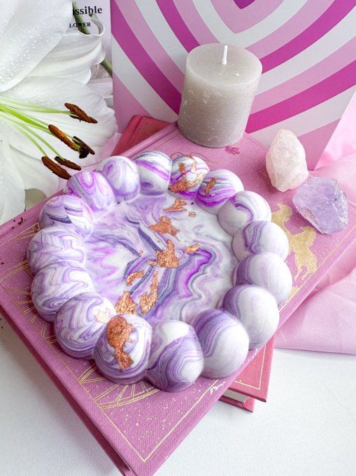 Daysie - violet & rose marbré or 